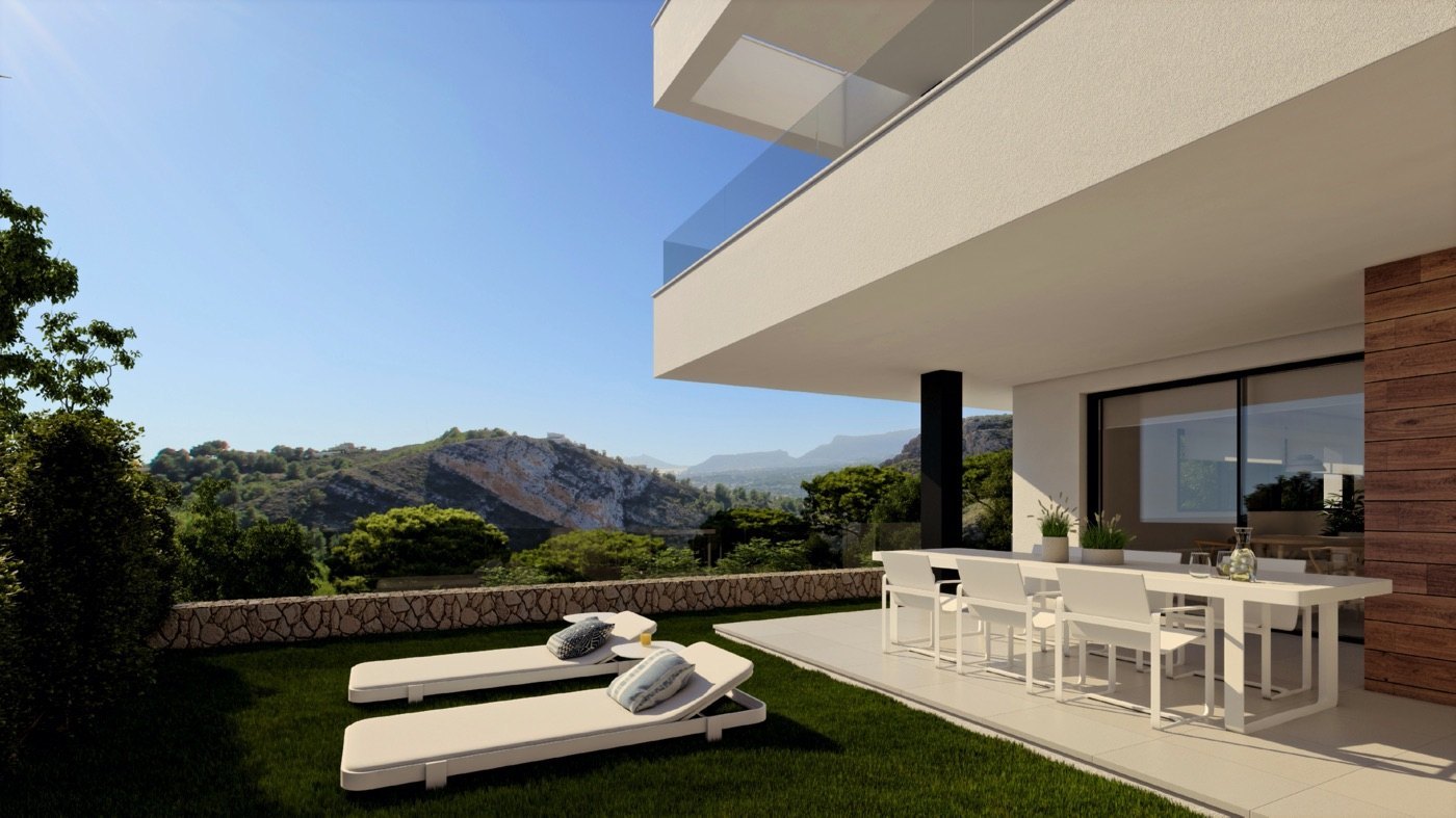 « Montecala Gardens » modern appartement met eigen tuin