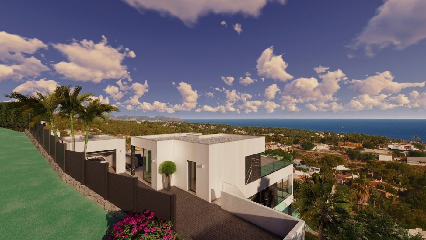 Schöne Luxusvilla mit Panoramablick auf das Meer